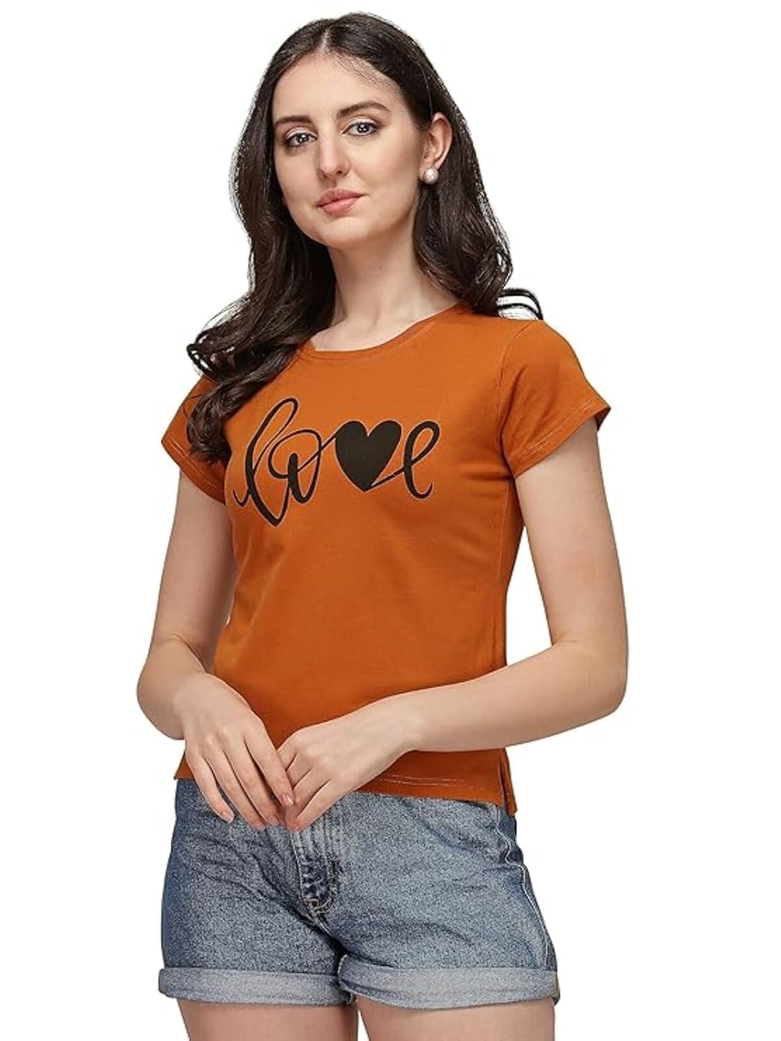Leriya Fashion Women's Love Graphic T Shirt Cute Funny Cap Sleeve Casual Cotton Tee Tops (Medium, Li - Authentic Leriya Clothing | UrbanThreads