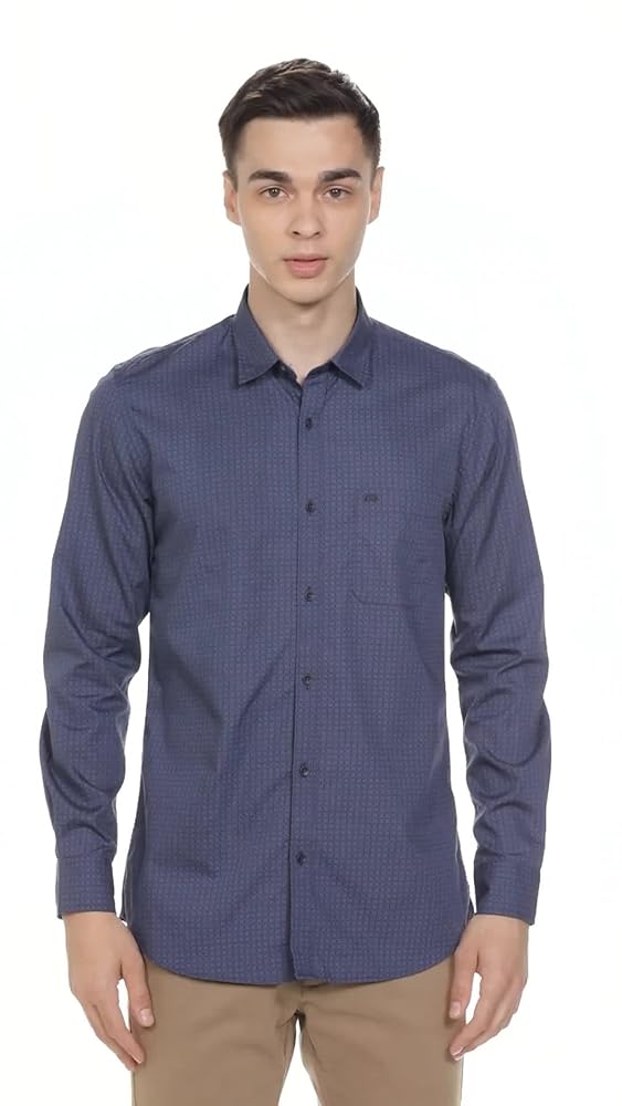Peter England Men's Ditsy Print Slim Fit Casual Shirt - Image 3