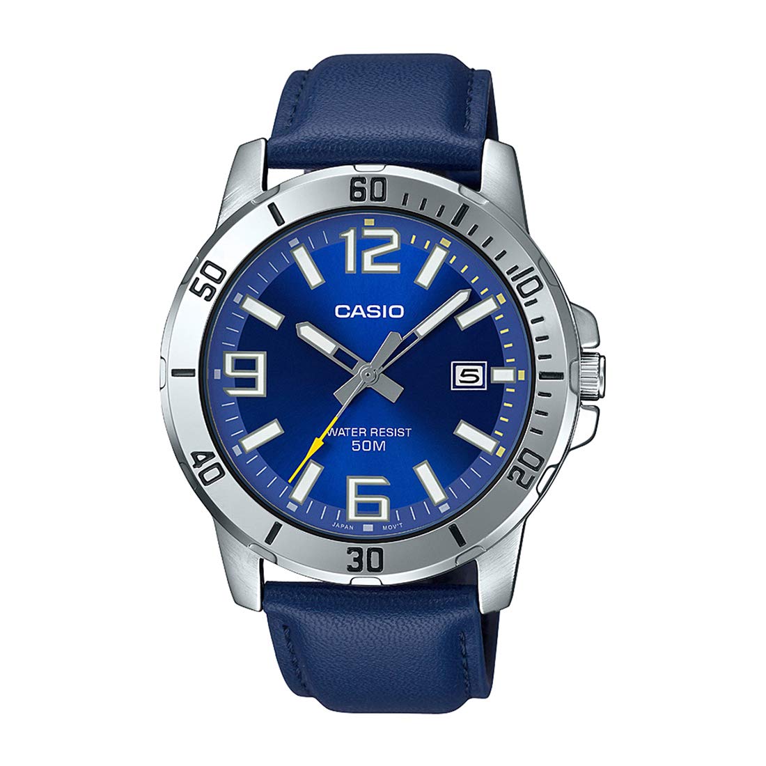 Casio Enticer Blue Leather Analog Watch