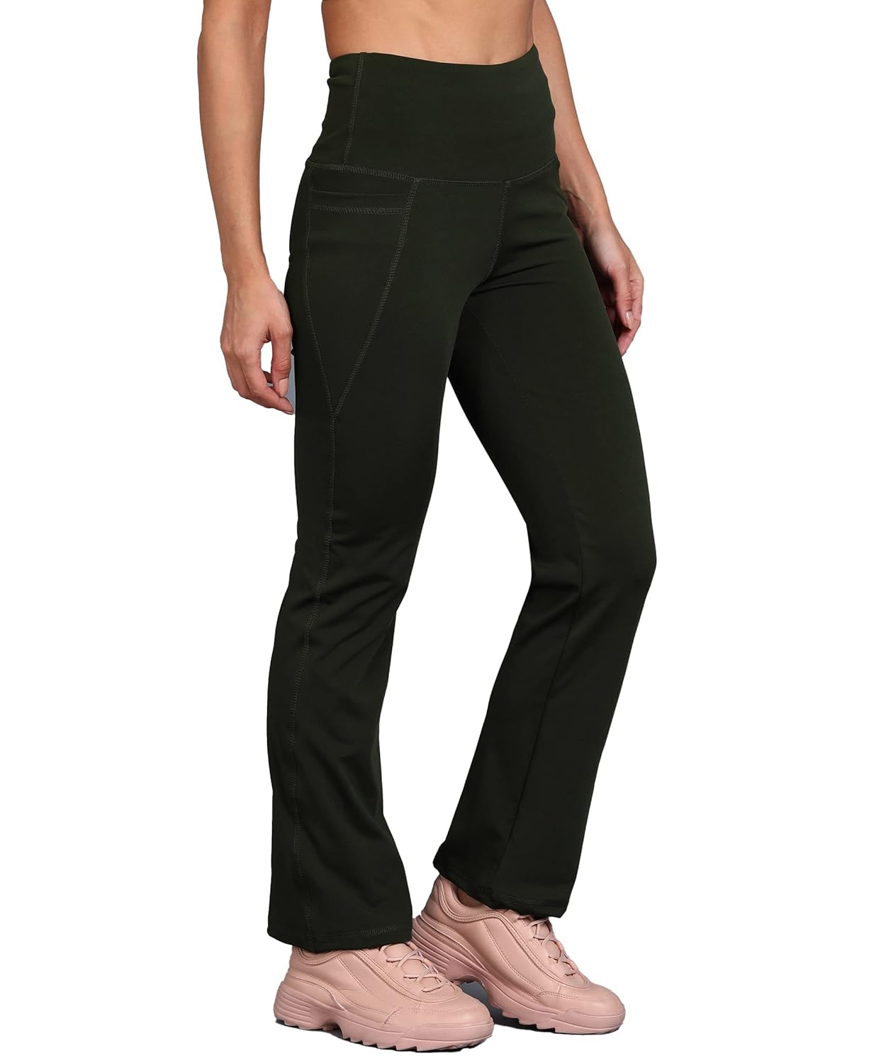 Rock Paper Scissors Premium Flare Gym Pants High Waist Stretchable Flared Leggings with Pockets Gym - Authentic Rock Clothing | UrbanThreads