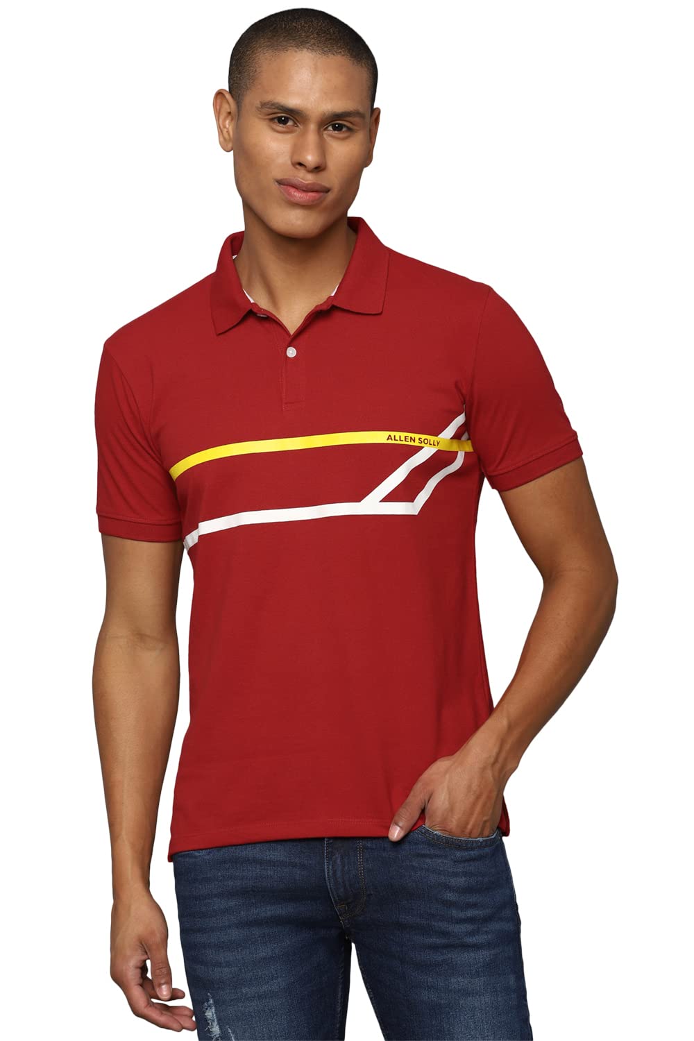 Allen Solly Men's Cotton Solid Regular Fit Polo Shirt
