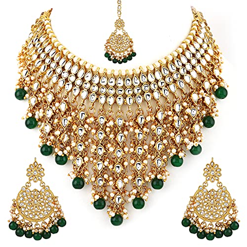 Shining Diva Traditional Pearl Kundan Choker Necklace Set for Women - Image 2