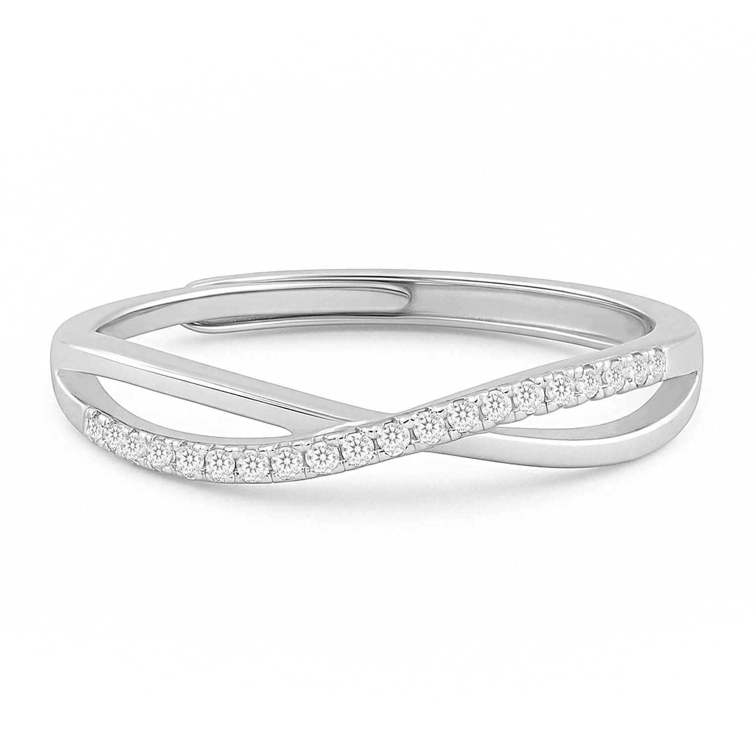 ZAVYA Infinity Promise of Love Rhodium Plated Adjustable Ring