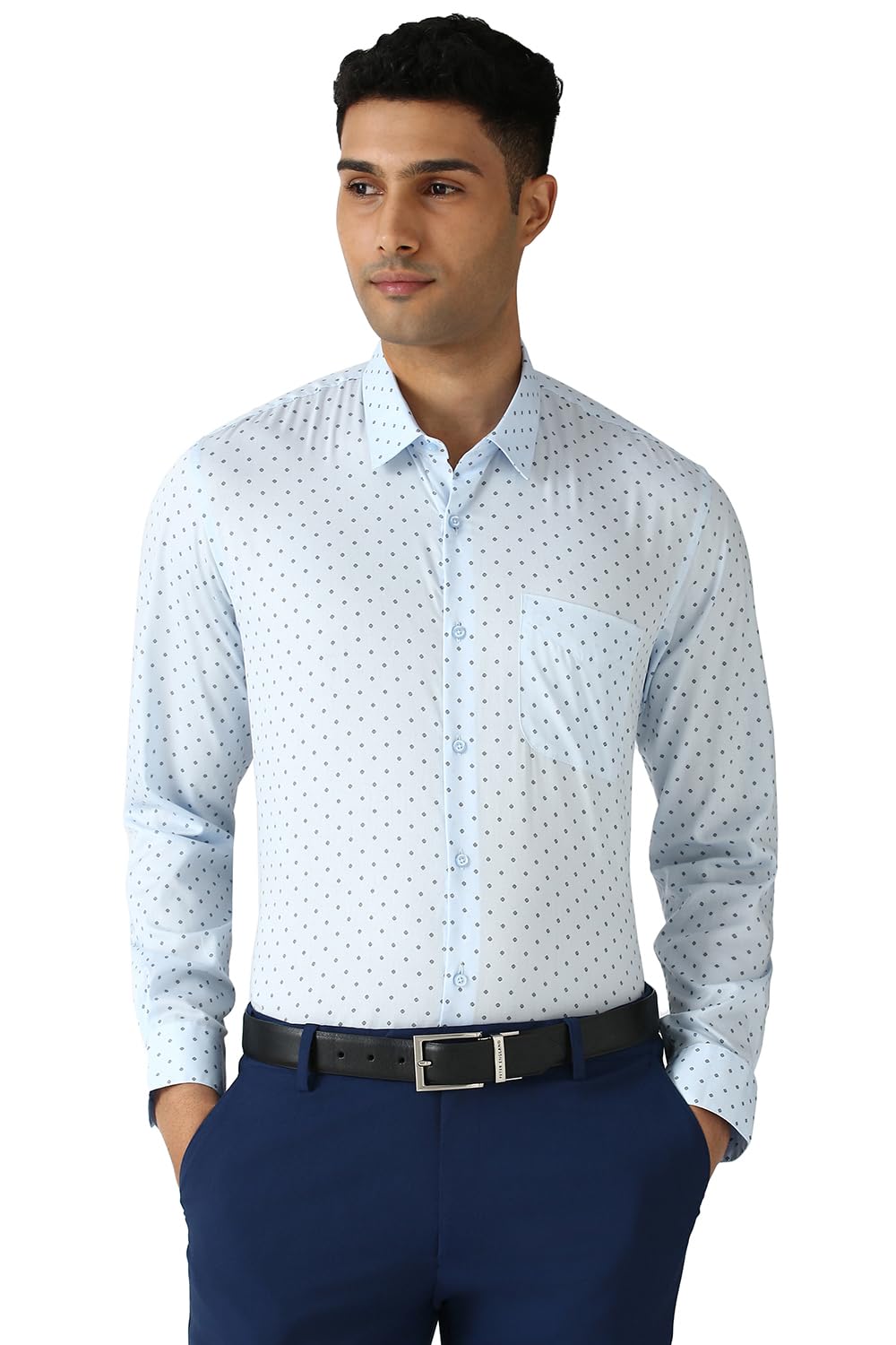 Peter England Men's Cotton Print Slim Fit Shirt