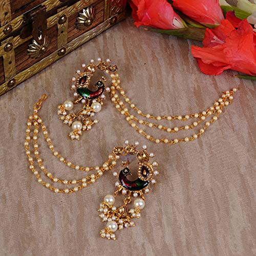 Shining Diva Gold Plated Pearl Earrings for Women & Girls - Image 4