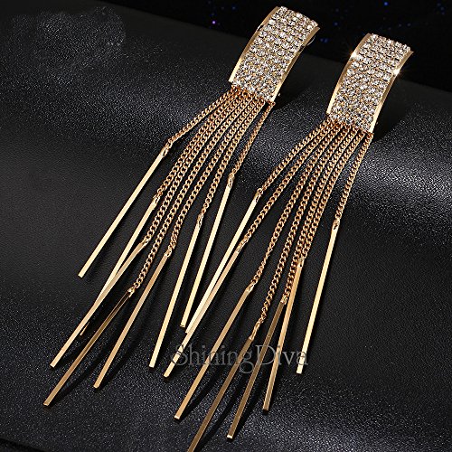 Shining Diva Gold and Silver Plated Tassel Earrings for Women - Image 5