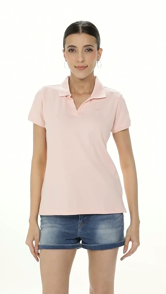 Allen Solly Women Cotton Classic Fit Solid Polo - Image 3