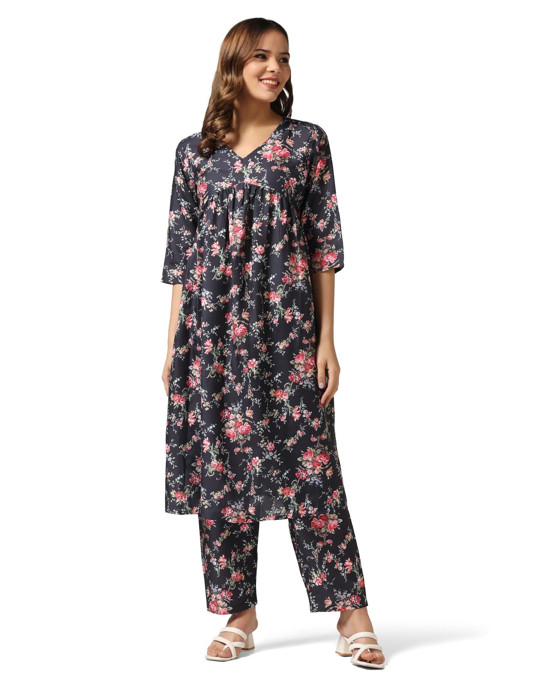 Leriya Fashion Rayon Alia Cut Kurta Set For Women | Alia Cut Kurta Set For Women | Ethnic Co-Ord Set - Authentic Leriya Clothing | UrbanThreads
