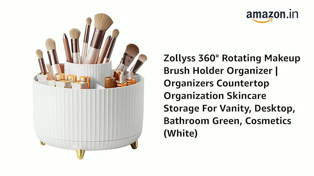 Zollyss 360° Rotating Makeup Brush Holder Organizer - Image 3