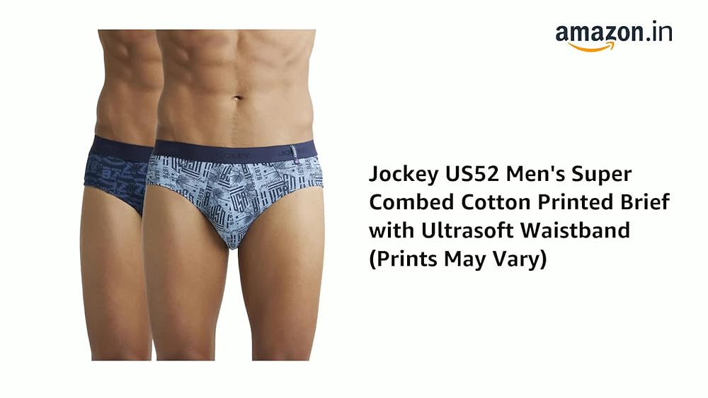 Jockey Men's Super Combed Cotton Printed Brief Pack of 2 - Image 3