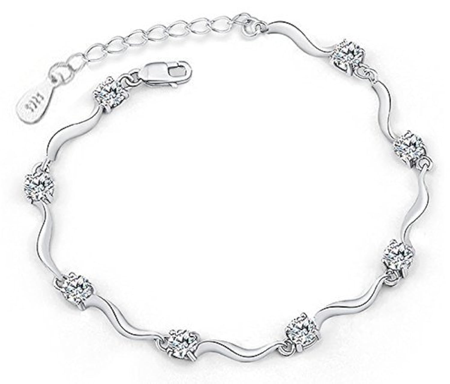 Shining Diva Crystal Bracelet Silver Plated