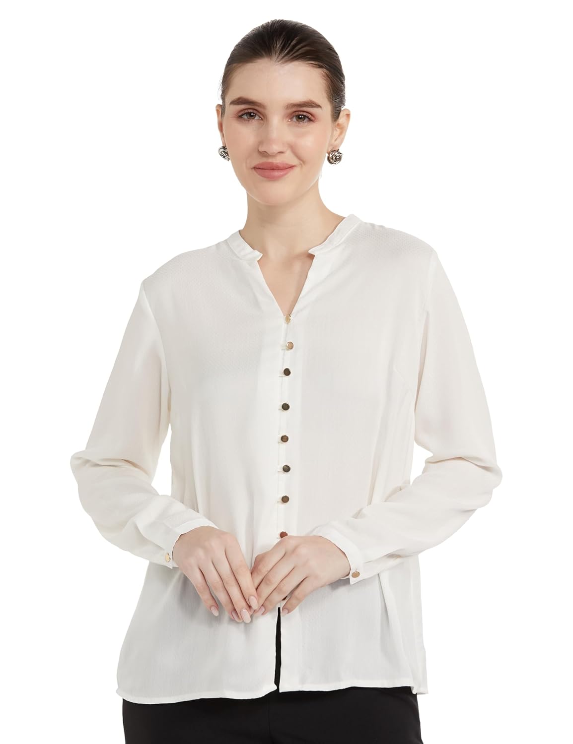 Allen Solly Women Polyester Regular Fit Full Sleeve Top