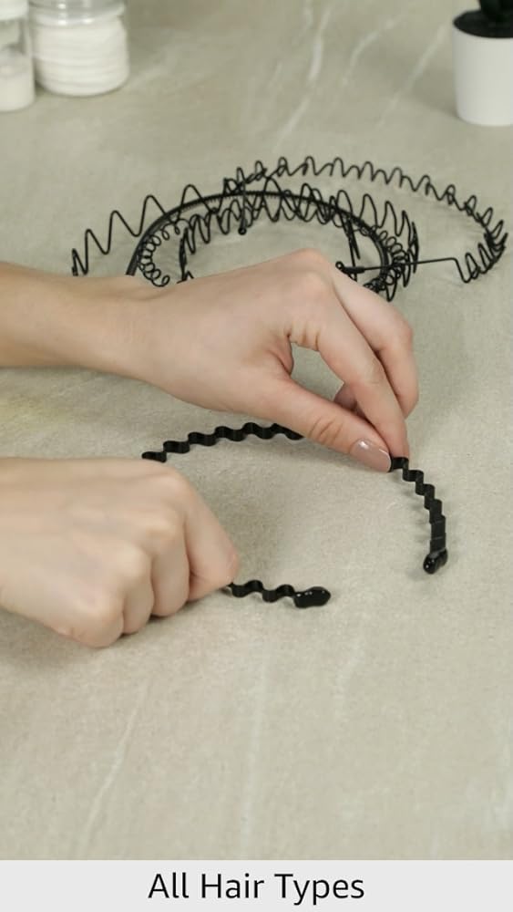 Shining Diva Black Metal Hair Band 6 Pcs Combo for Men Women Kids - Image 3