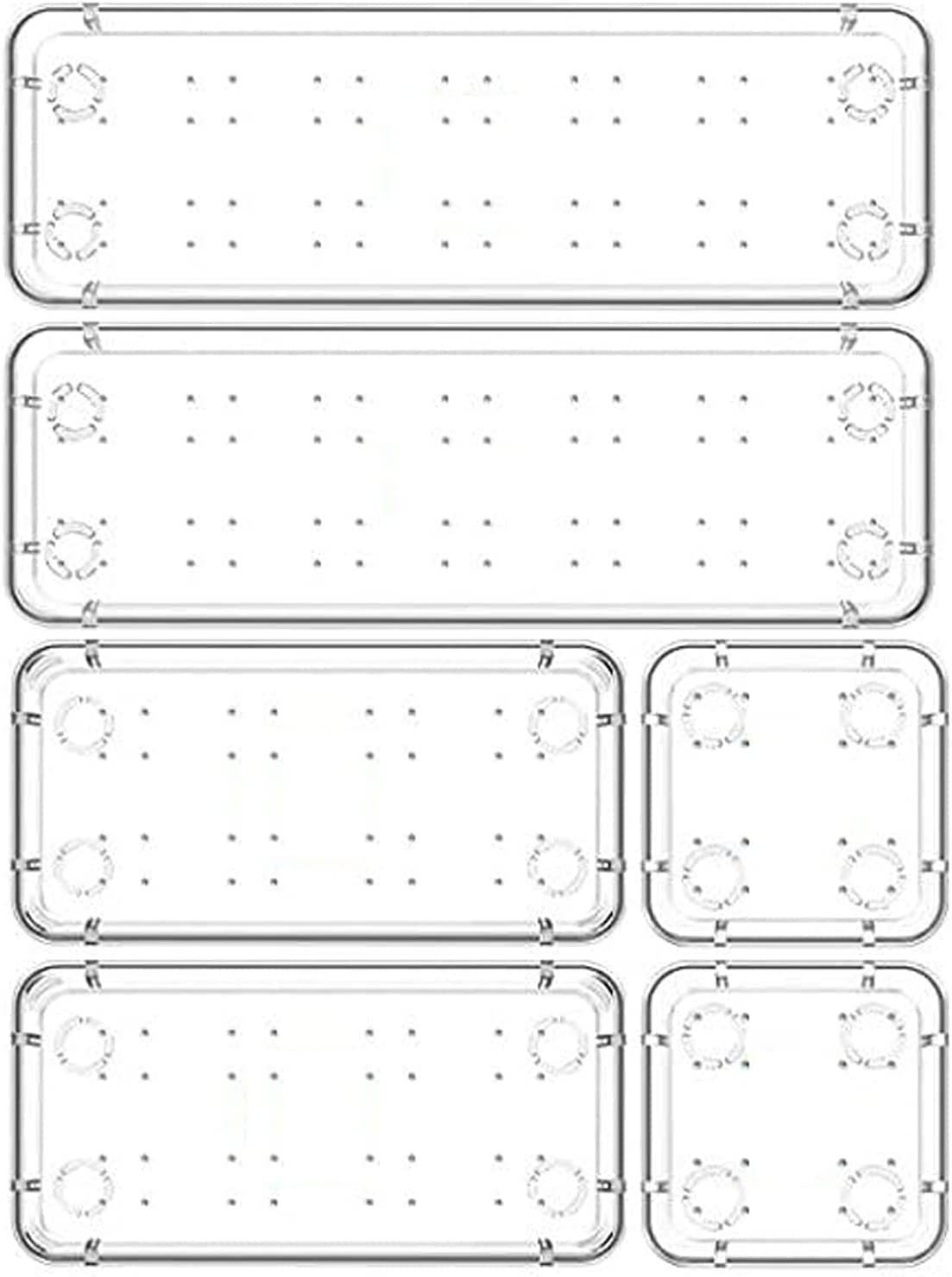 RABBONIX Acrylic Cosmetics Drawer Organizer Storage Bins