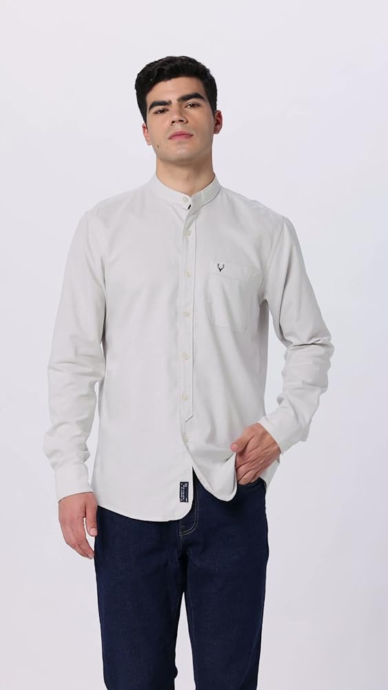 Allen Solly Men Cotton Regular Fit Oxford Casual Shirt - Image 3