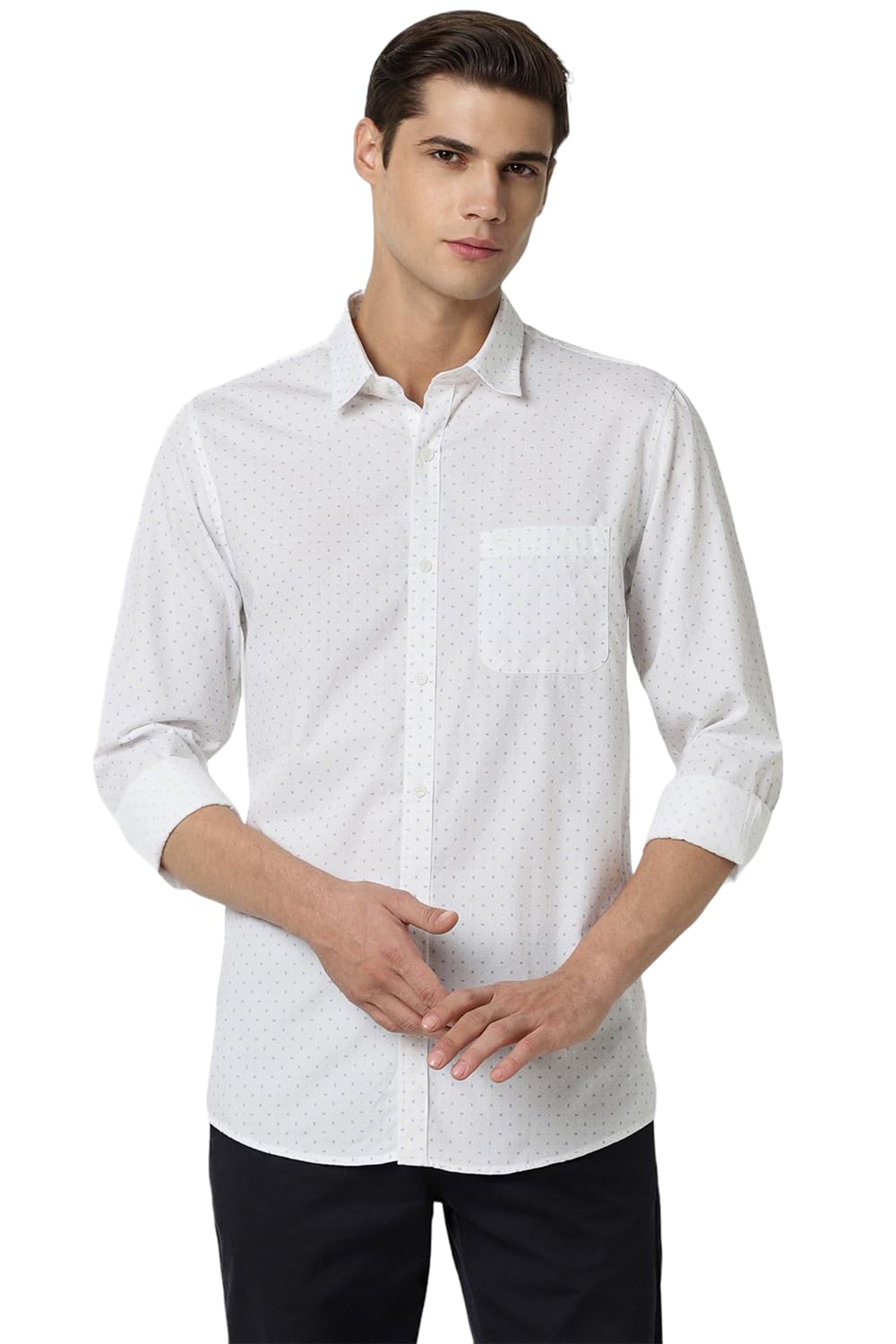 Peter England Men's Slim Fit Casual Shirt 100% Cotton
