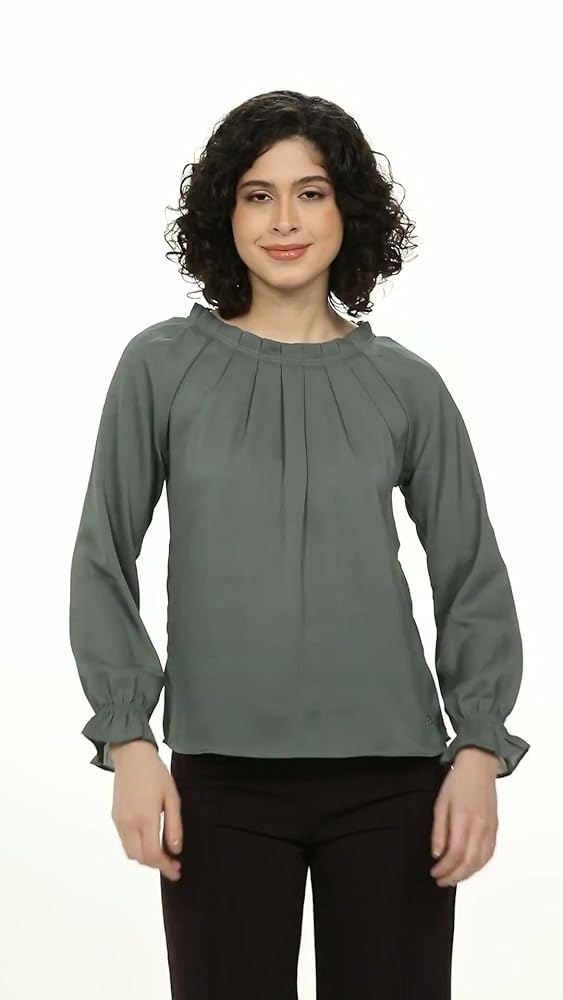 Allen Solly Women Polyester Regular Fit Full Sleeve Top - Image 3