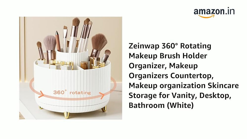 Zeinwap 360° Rotating Makeup Brush Holder Organizer - Image 3
