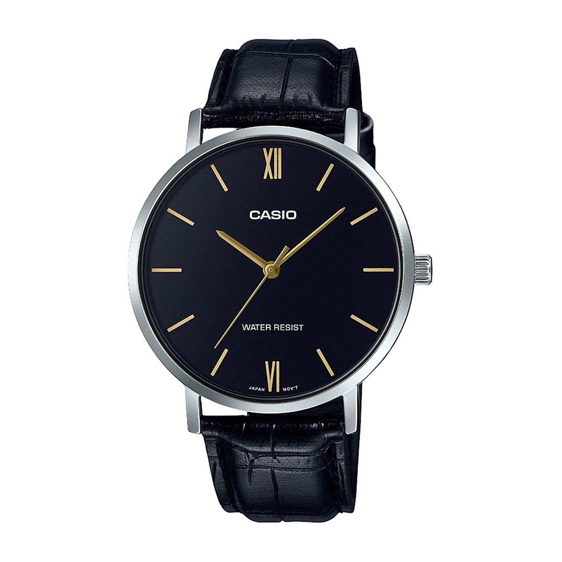Casio Minimalist Black Leather Watch