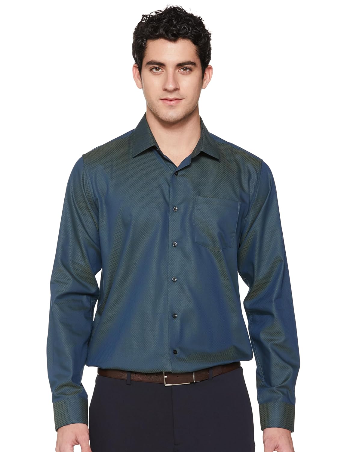 Van Heusen Men's Slim Fit Premium Ceremonial 100% Cotton Print Shirt - Authentic Van Clothing | UrbanThreads