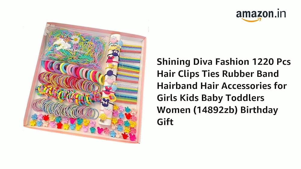 Shining Diva 74-1220 Pcs Colorful Hair Bands Hairpins Clips - Image 3