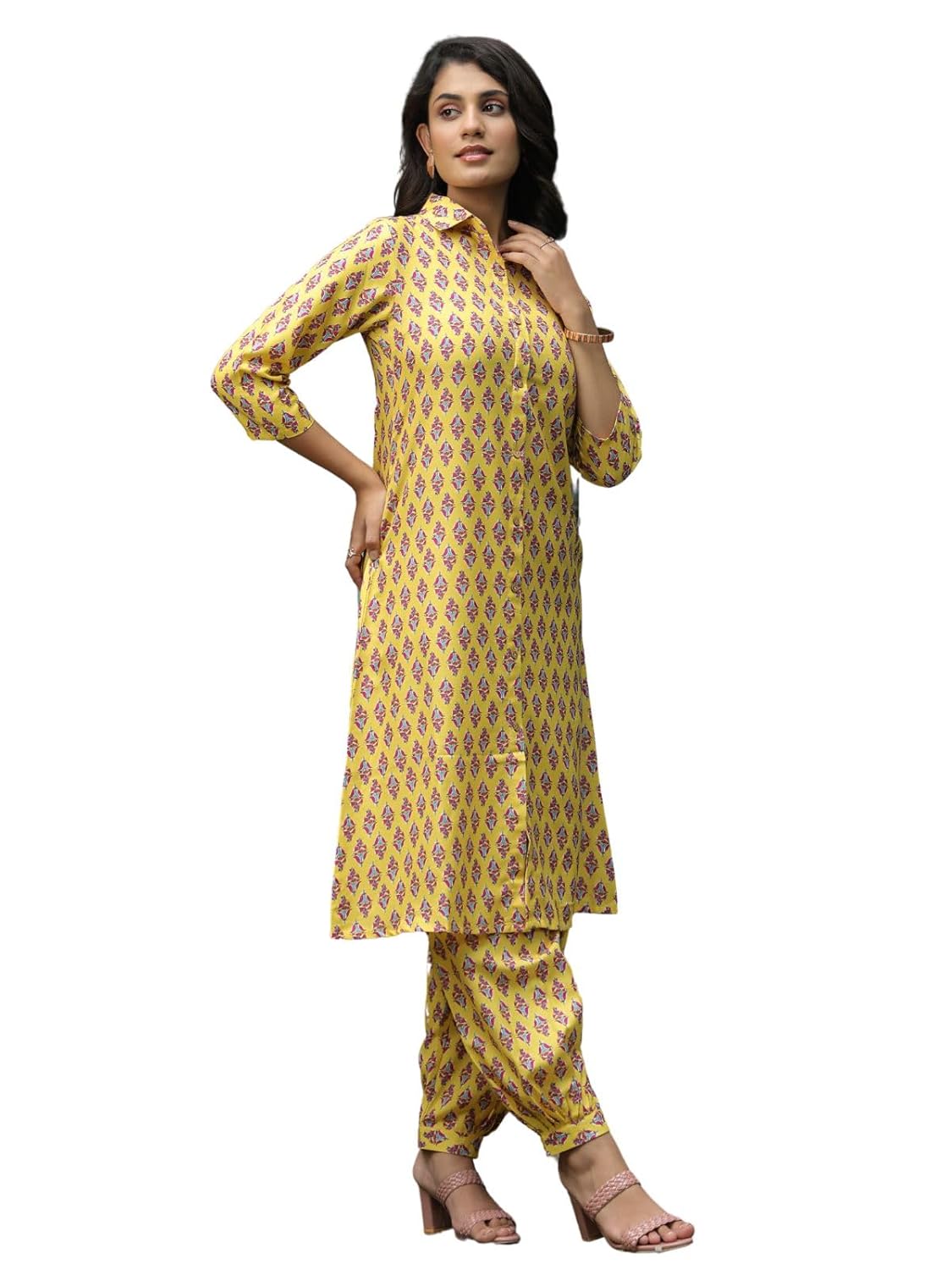 Leriya Fashion Women’s Kurta Pant Set – Cotton Anarkali Kurta with Printed Pants | Stylish Ethnic We - Authentic Leriya Clothing | UrbanThreads