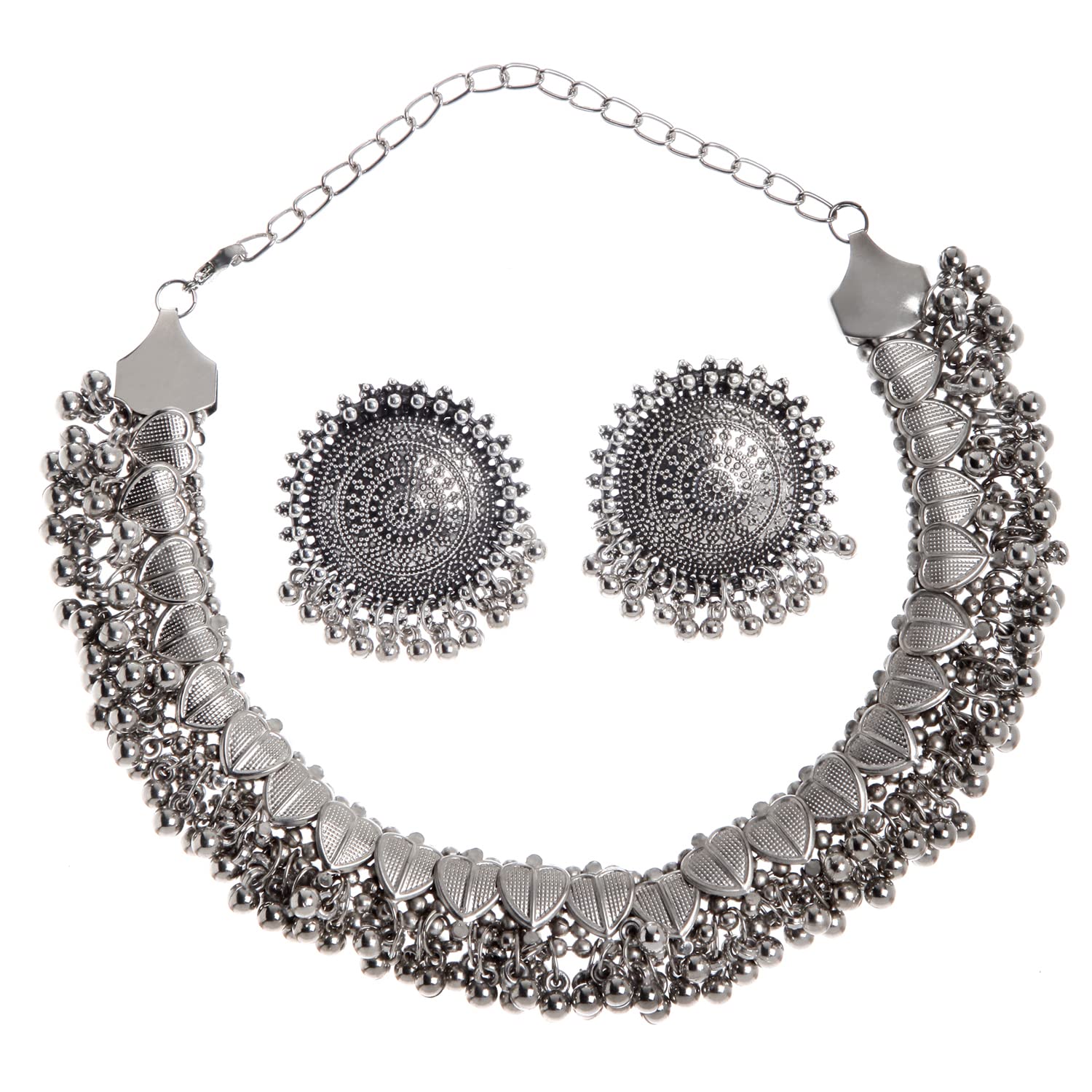 Shining Diva Oxidised Jewellery Set Traditional Necklace for Women
