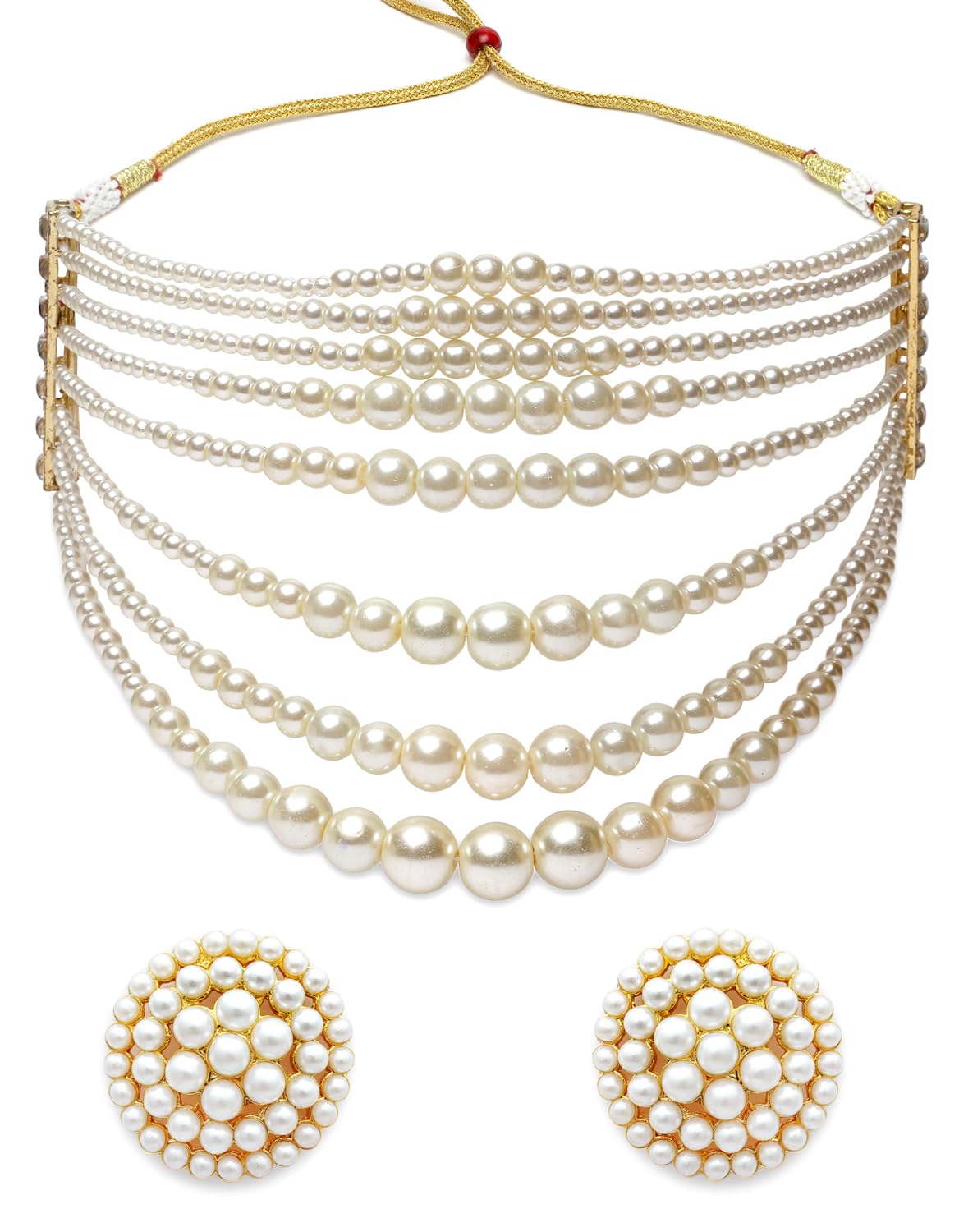 Shining Diva Pearl Necklace Jewellery Set for Women