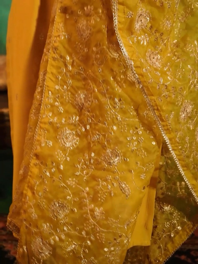 Libas Womens Embroidered Silk Blend Straight Kurta With Trousers and Dupatta - Authentic Libas Clothing | UrbanThreads - Image 3