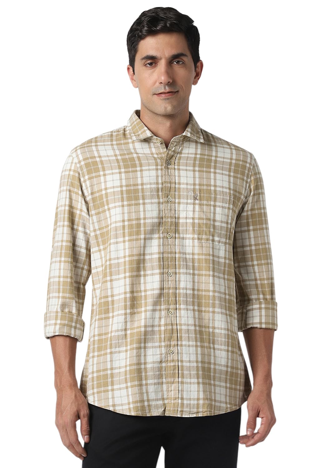 Peter England Men's Checkered Slim Fit Shirt