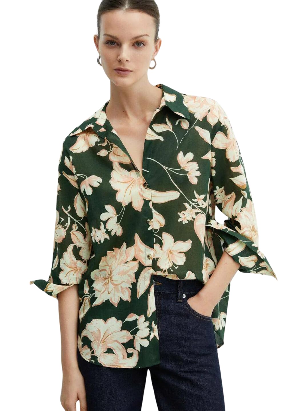 Leriya Fashion Women's Rayon Oversized Fit Crop Top Korean Style Long Sleeve Oversized Button Down | - Authentic Leriya Clothing | UrbanThreads