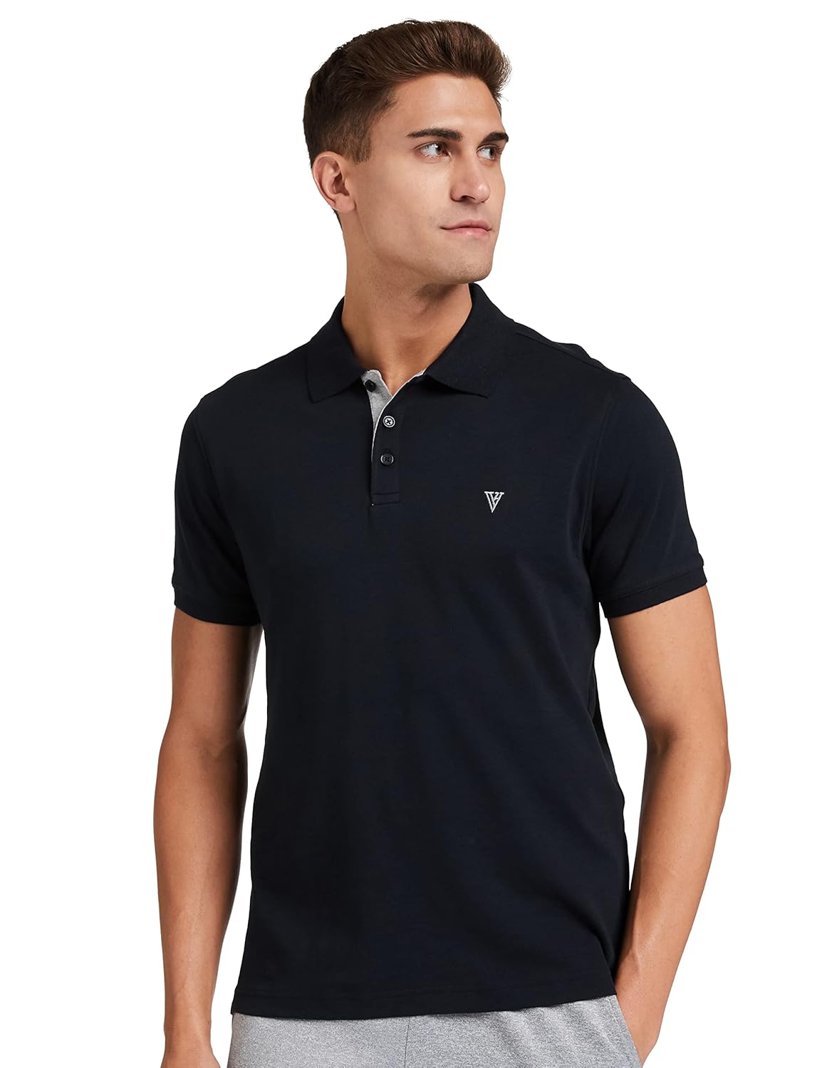 Van Heusen Men's Cotton Regular Fit Athleisure Ultra Soft Polo T-Shirt - Short Sleeve, Textured - Authentic Van Clothing | UrbanThreads