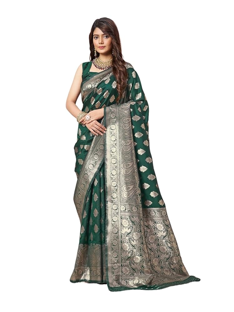 Leriya Fashion Women's Jacquard Cotton Silk Saree - Authentic Leriya Clothing | UrbanThreads - Image 2
