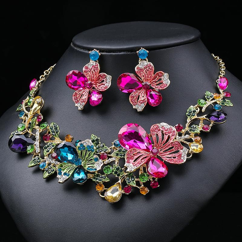 Shining Diva Fashion Necklace Jewellery Set for Women Crystal - Image 5