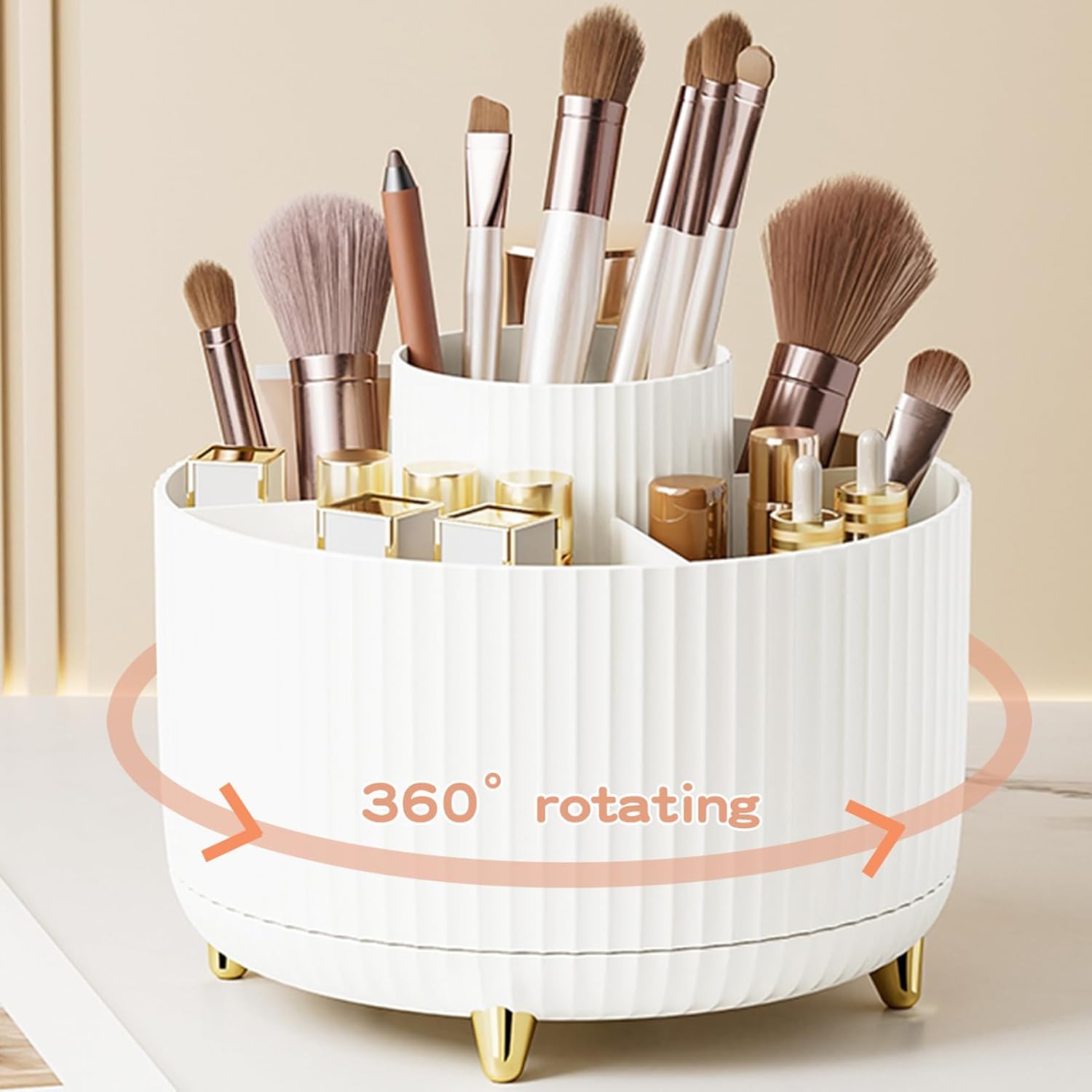 Zeinwap 360° Rotating Makeup Brush Holder Organizer