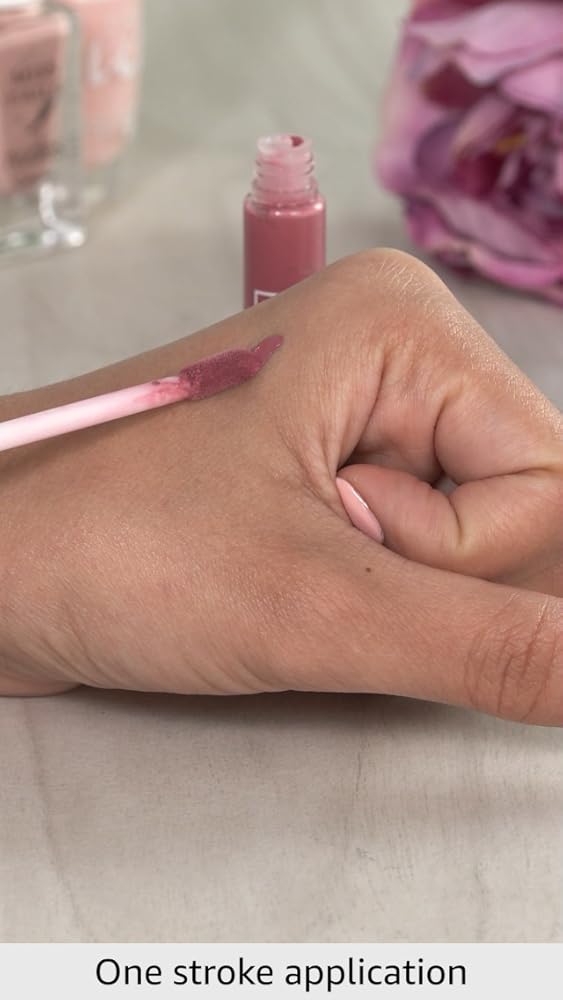 Elle 18 Lit Lip Matte Finish Nude Pumps Liquid Lipstick - Image 3