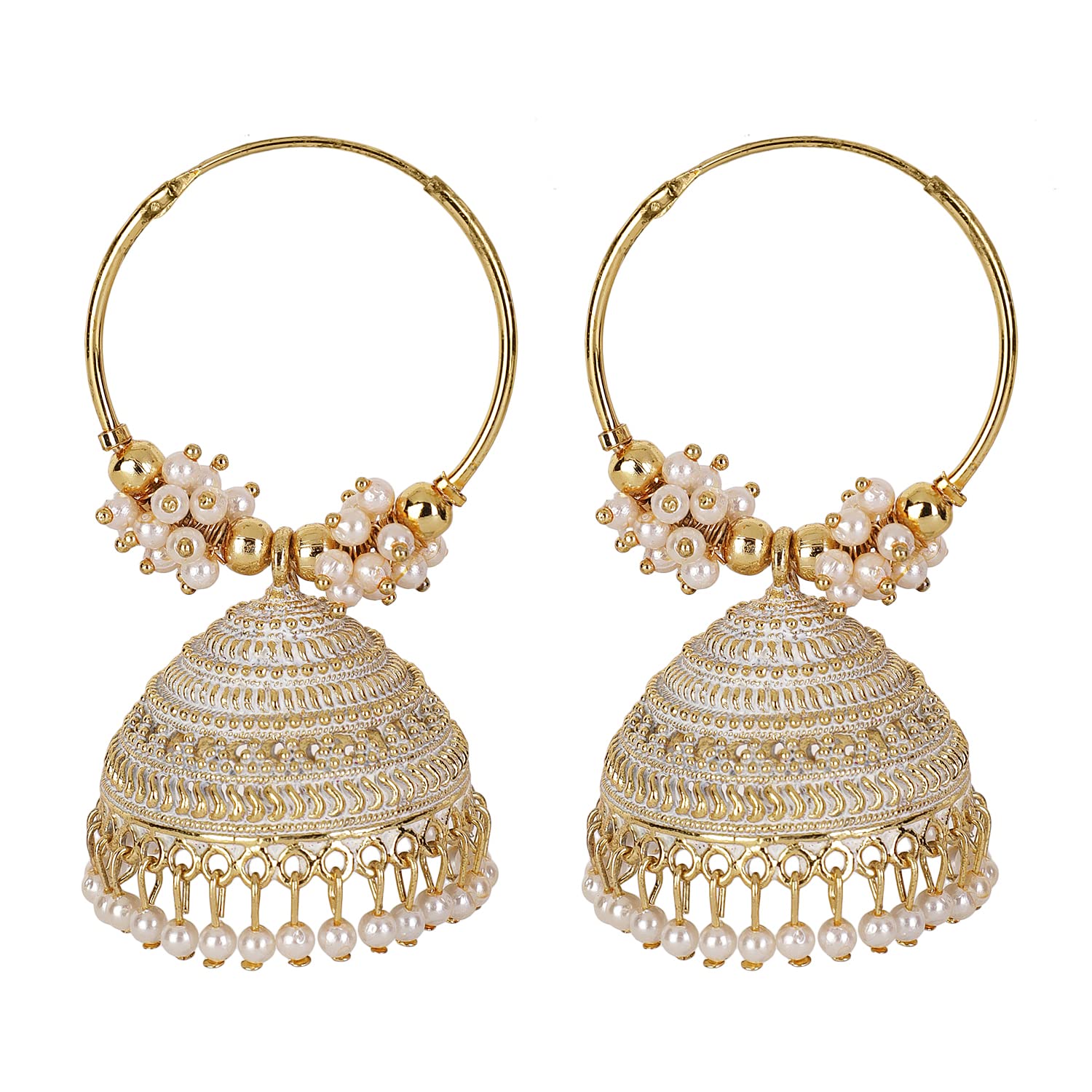 Shining Diva Traditional Hoop Jhumki Earrings for Women & Girls