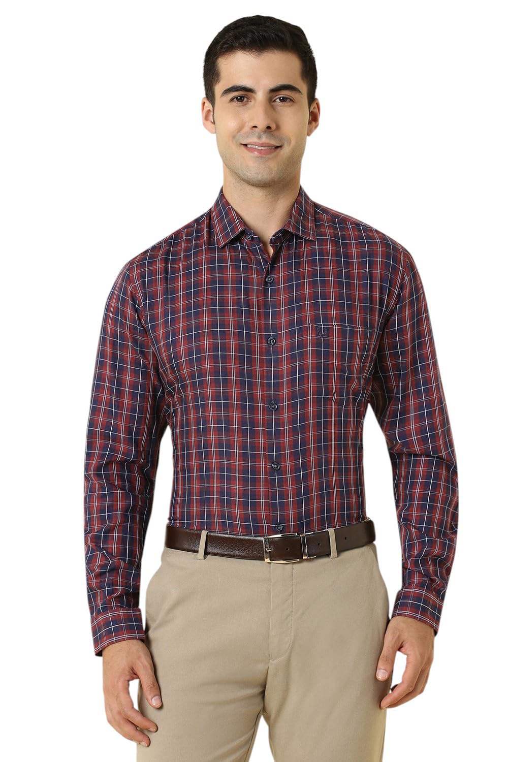 Allen Solly Men Cotton Classic Fit Small Checks Casual Shirt
