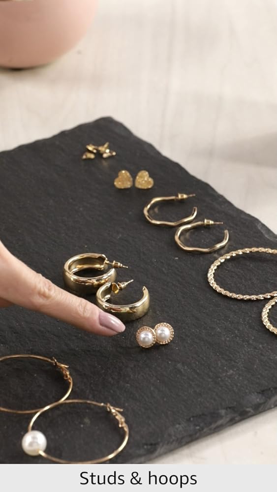 Urban Threads Gold Earring Set 9 Pairs for Women - Image 4