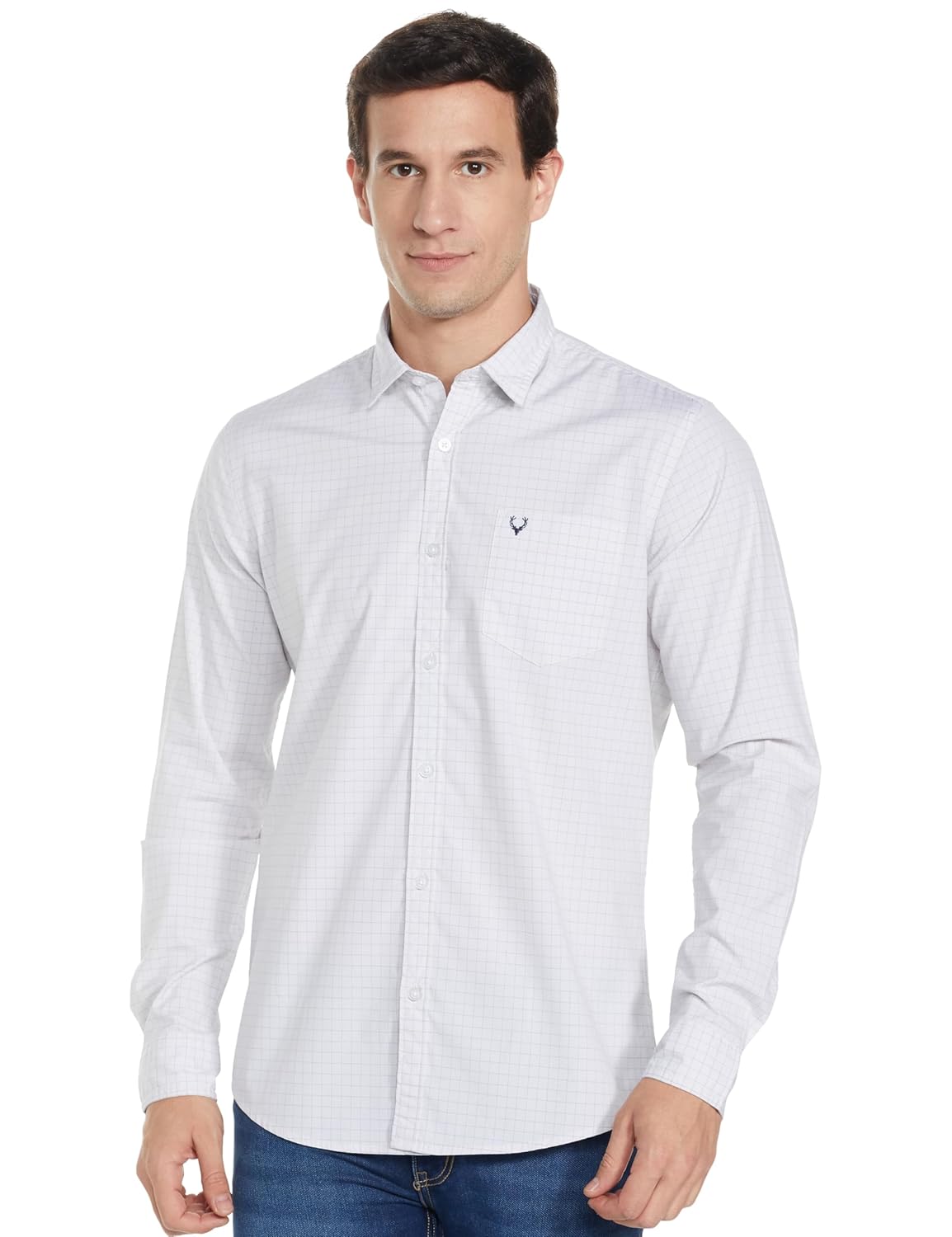 Allen Solly Men Cotton Blend Checkered Regular Fit Shirt