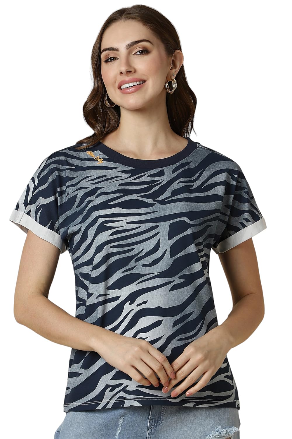 Allen Solly Women's Cotton Regular Fit T-Shirt