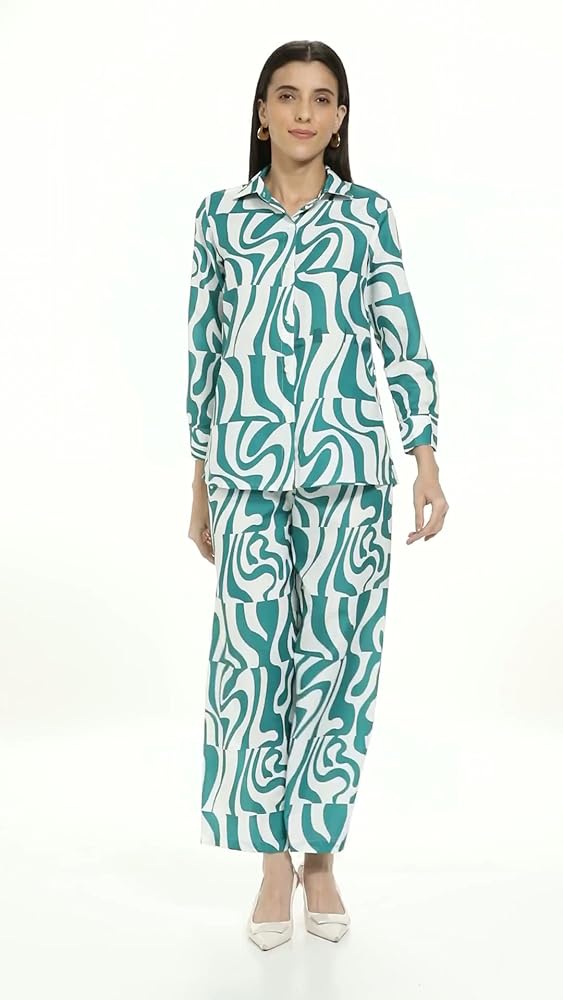 Leriya Fashion Ethnic Co Ord Set || Frenchy Striped & Geo Print Co-Ord Set for Women | Casual Wear f - Authentic Leriya Fashion | UrbanThreads - Image 3