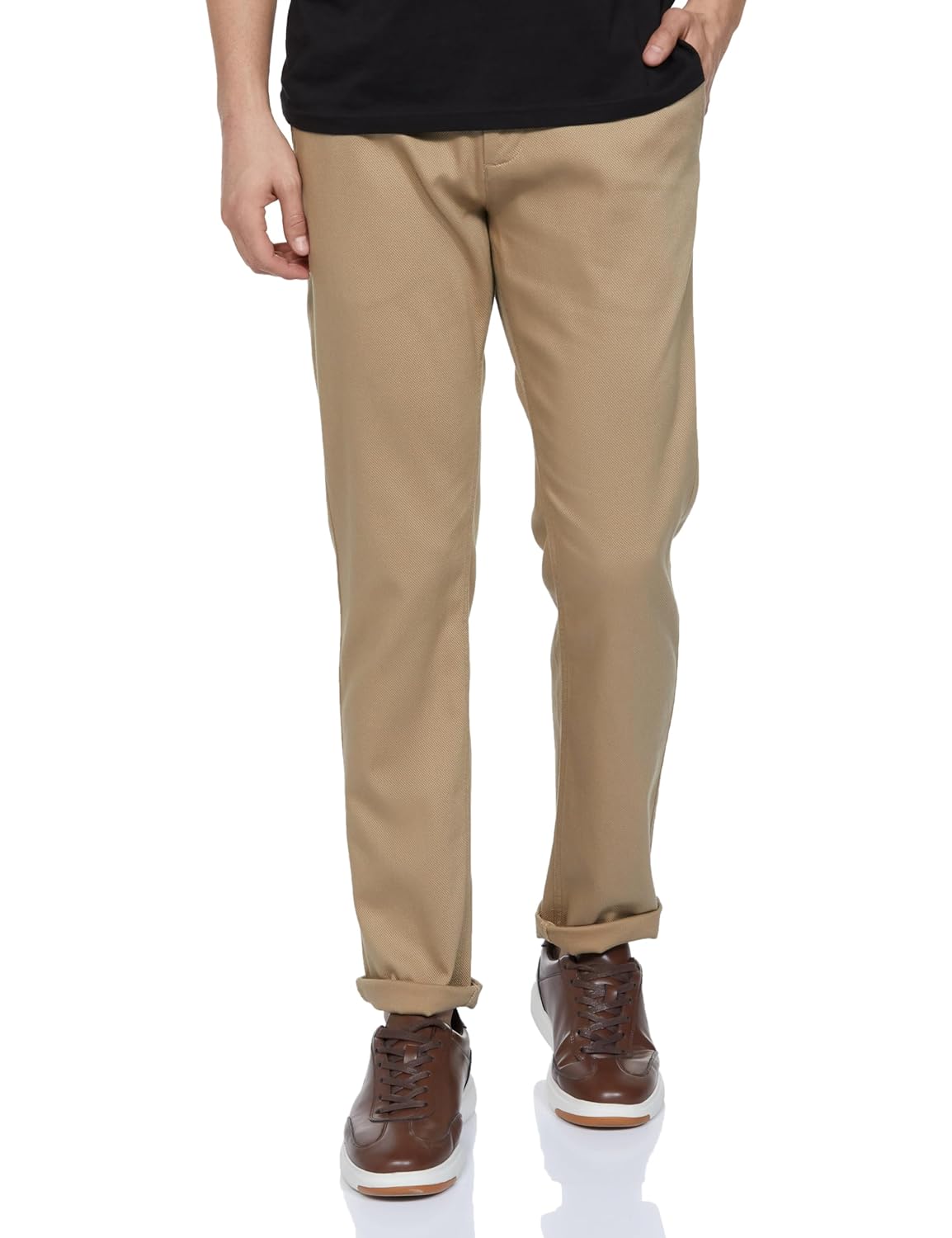 Peter England Men's Slim Fit Stretchable Casual Trousers