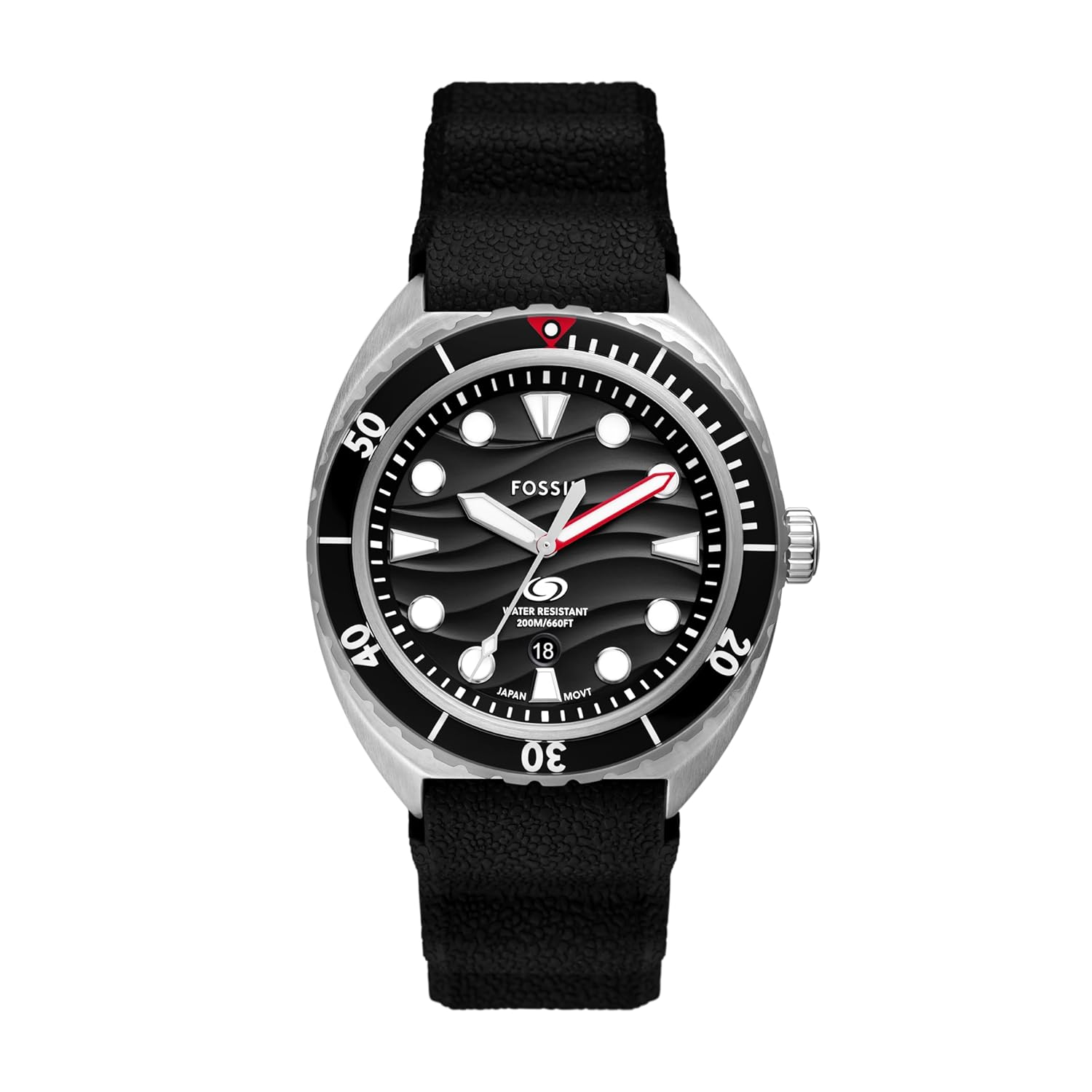 Fossil FS6062 Black Dial Stainless Steel Dive Watch