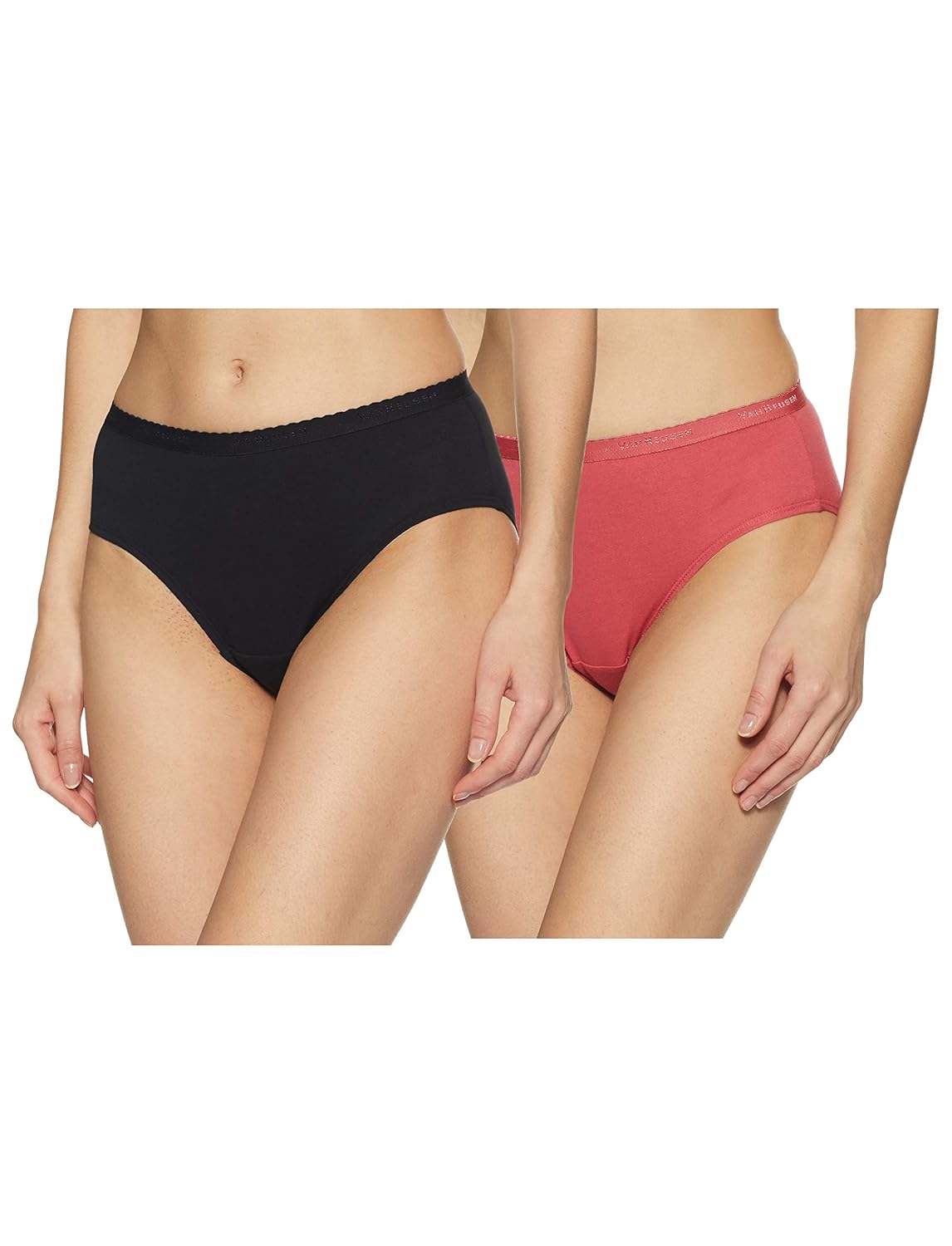 Van Heusen Women's Cotton Solid And Slub Hipster Briefs - Pack Of 2 - Authentic Van Fashion | UrbanThreads