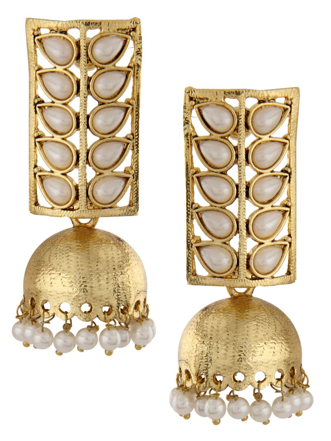 Shining Diva Traditional Pearl Jhumki Earrings for Women & Girls