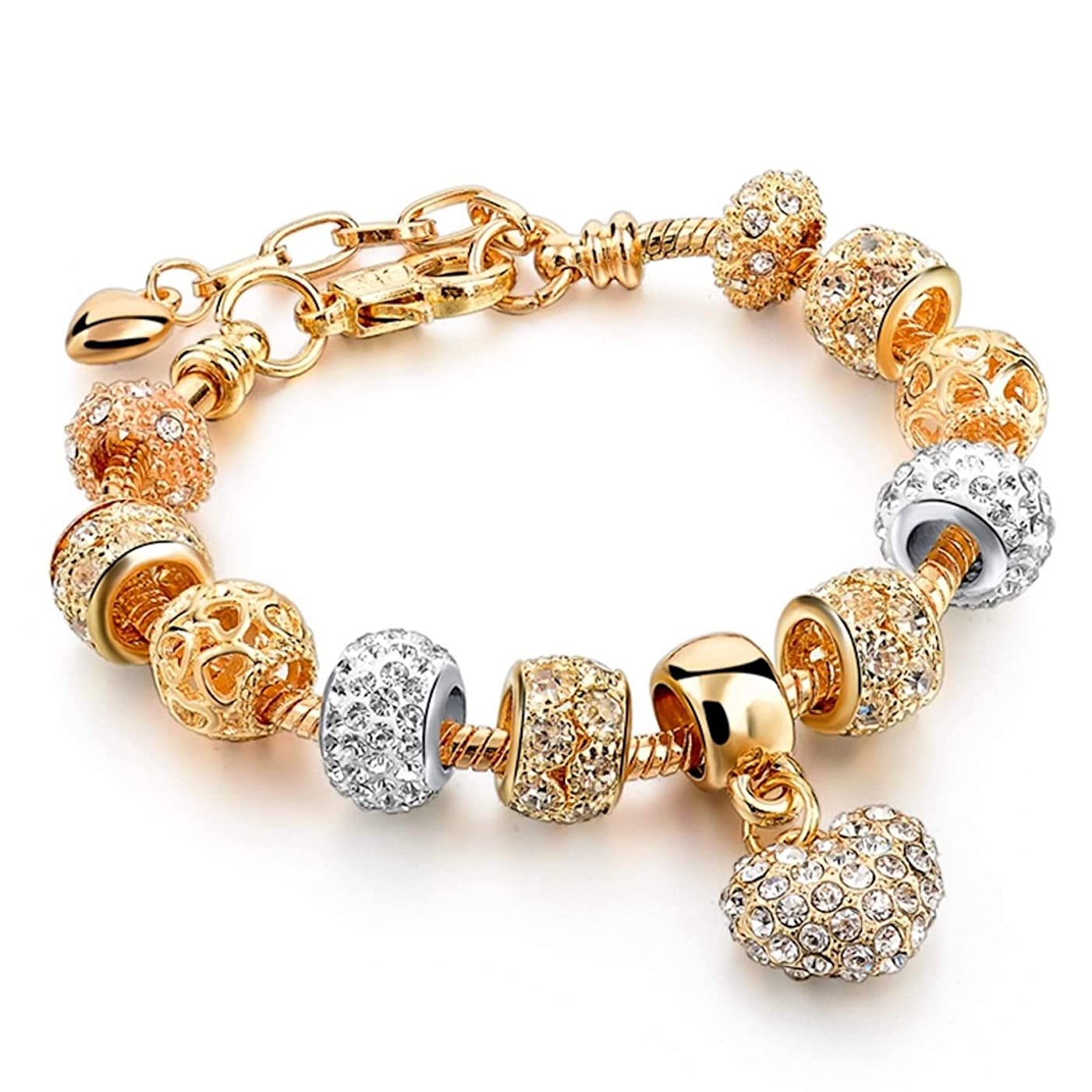 Shining Diva Pandora Crystal Diamonds Rose Gold Bracelet for Women
