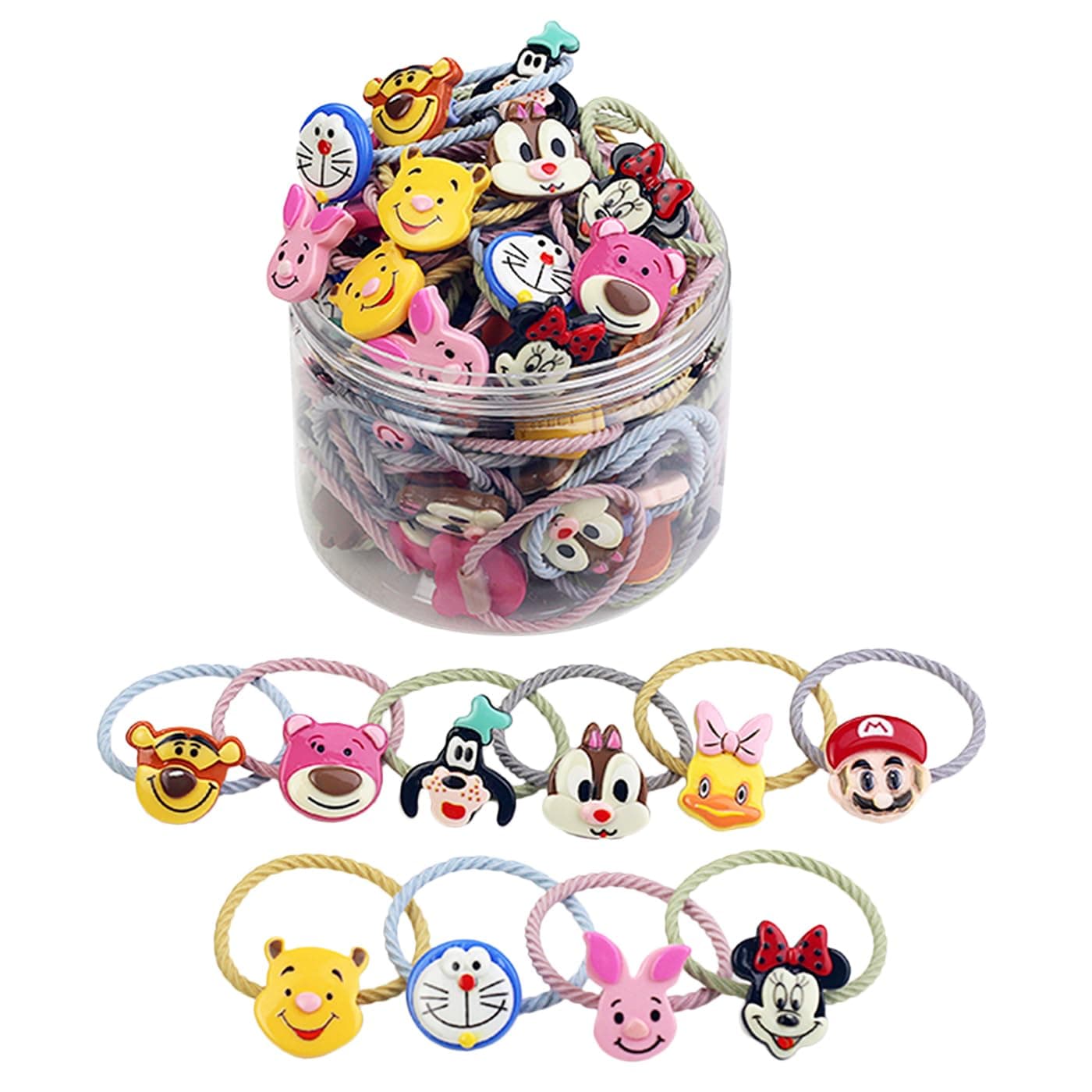 Shining Diva 20 pcs Elastic Hair Bands for Kids Women