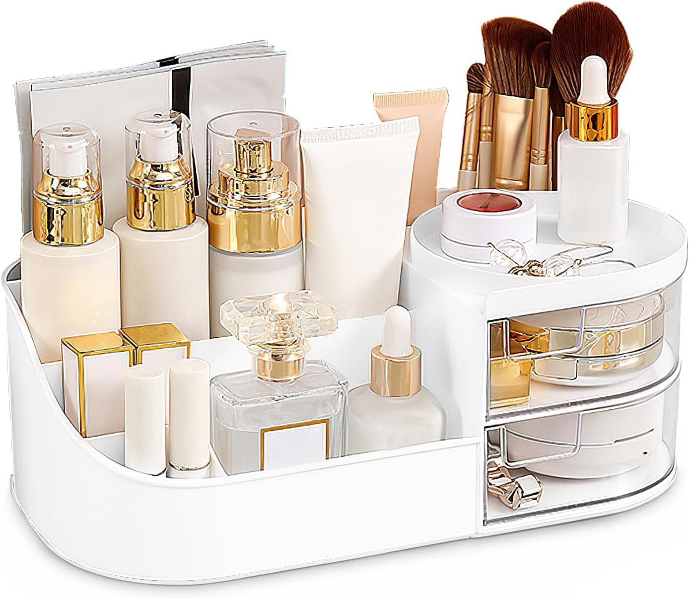 ZUKU Makeup Organizer Stand Desk Storage Cosmetic Box