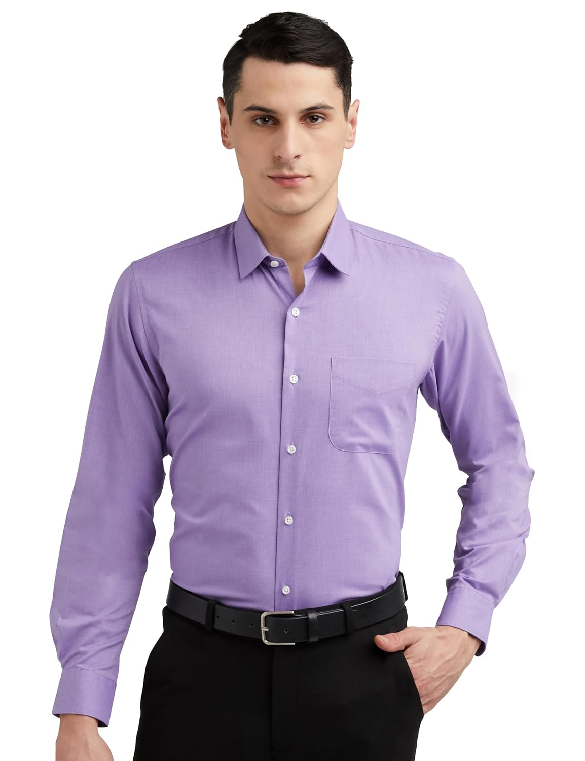 Peter England Men's Regular Fit Solid Shirt Cotton Rich